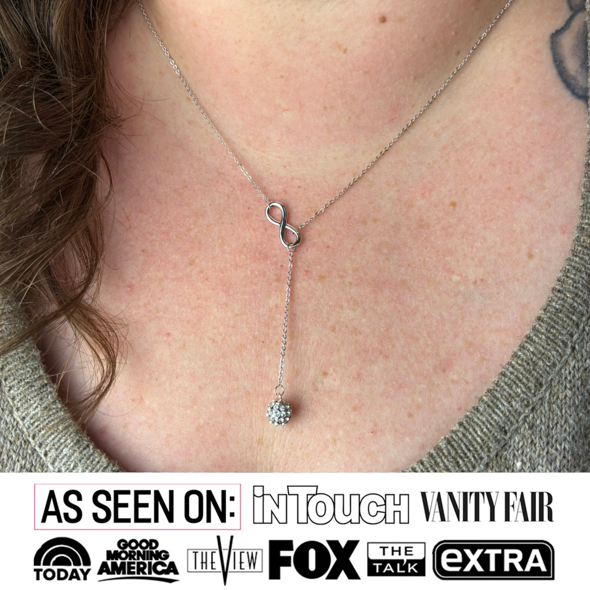 Sonya 18k White Gold Plated Silver Y-Necklace with Swarovski Crystals