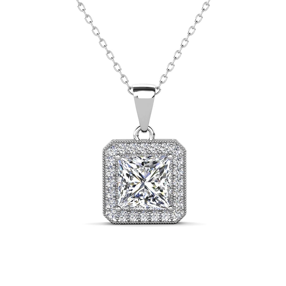 Pack of 3 - Blake, Ivy, Alessandra White Gold Plated Pendant Necklace for Women
