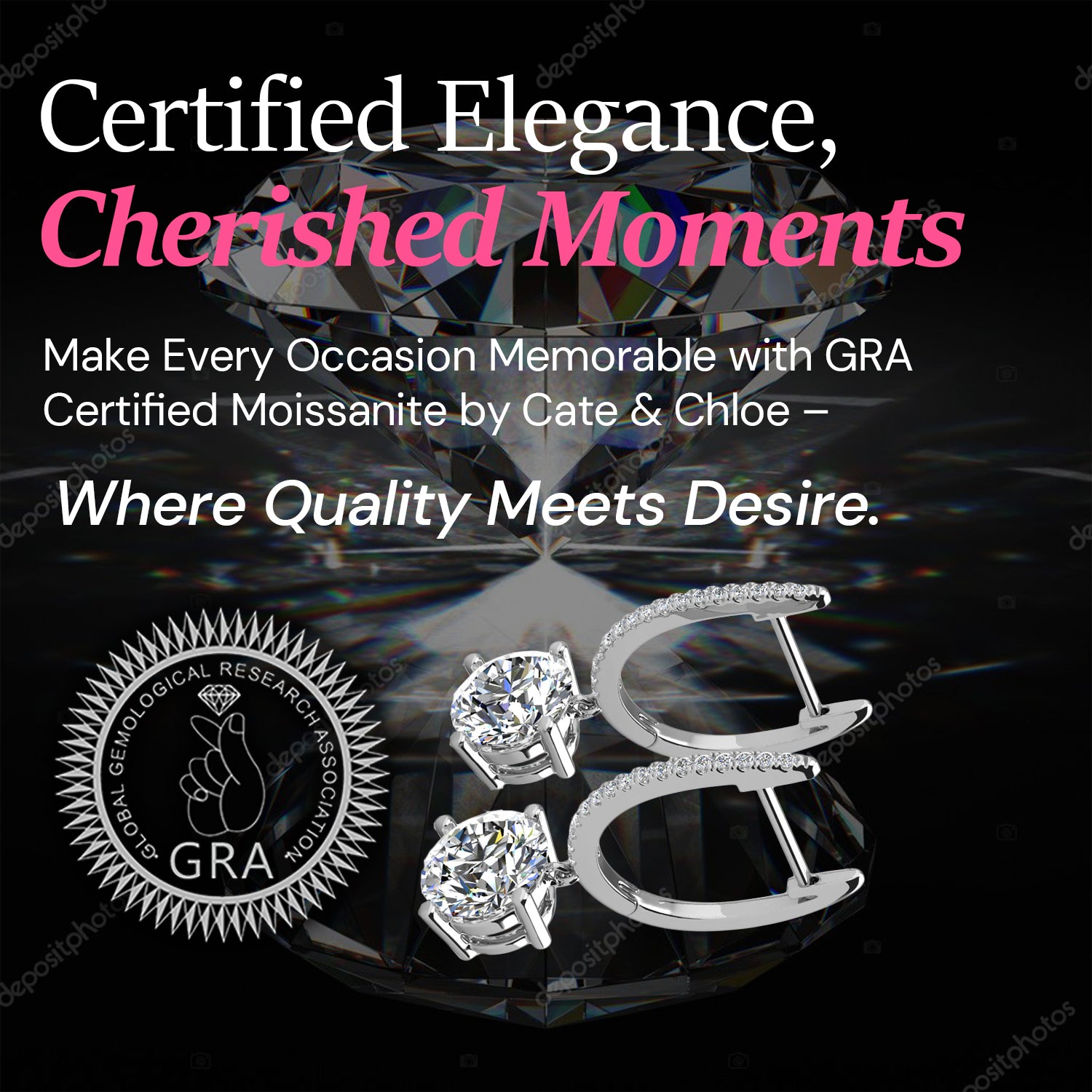 Moissanite by Cate & Chloe Finley 18k Gold Plated 925 Sterling Silver Dangle Earrings 2.13tcw