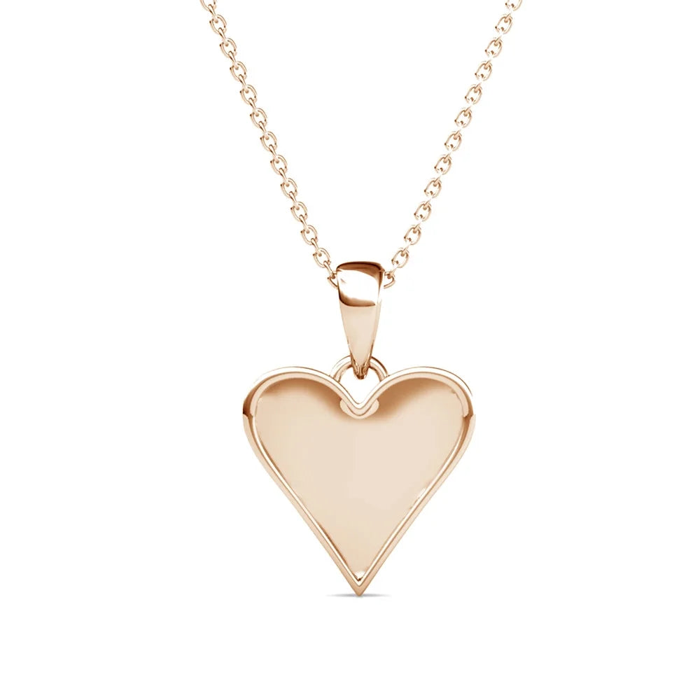 Cecilia 18k White Gold Plated Heart Pendant Necklace with Swarovski Crystals