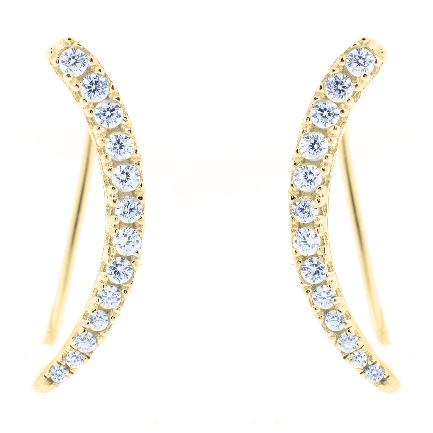 Camila Sterling Silver Yellow Gold Plated Ear Climber Earrings