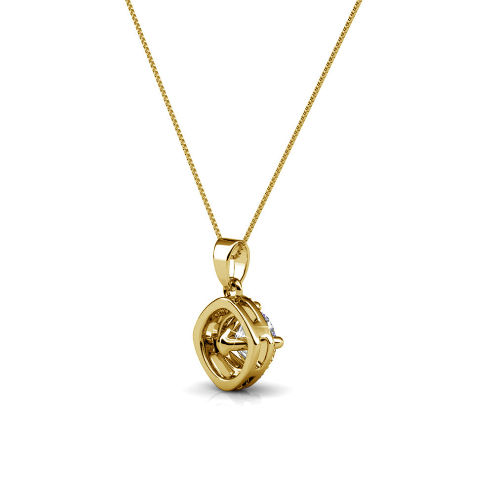 Celeste 18k White Gold Plated Pendant Necklace with Swarovski Crystals