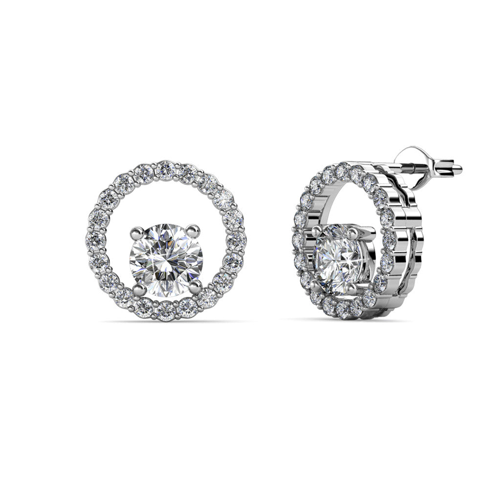Reign 18k Gold Plated Drop Stud Earrings with Swarovski Crystals