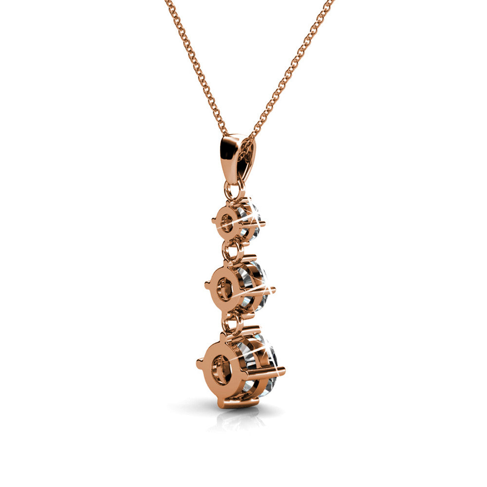 Delilah 18k White Gold Plated Drop Pendant Necklace with Swarovski Crystals