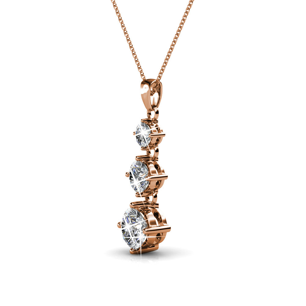 Delilah 18k White Gold Plated Drop Pendant Necklace with Swarovski Crystals