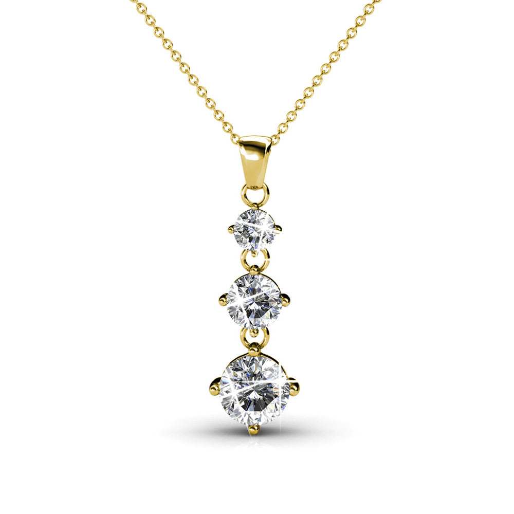 Delilah 18k White Gold Plated Drop Pendant Necklace with Swarovski Crystals