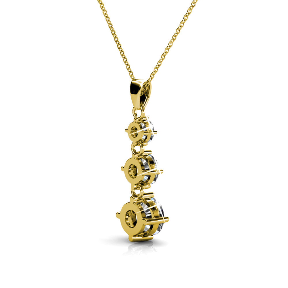 Delilah 18k White Gold Plated Drop Pendant Necklace with Swarovski Crystals