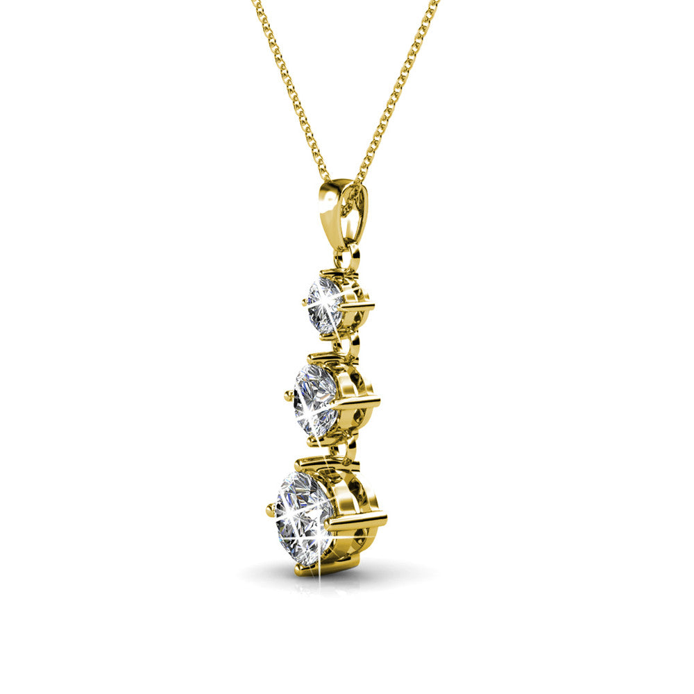 Delilah 18k White Gold Plated Drop Pendant Necklace with Swarovski Crystals