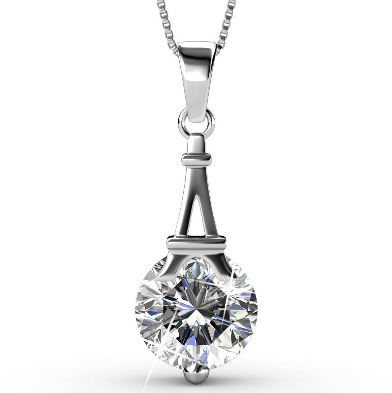 Isla "Ethereal" 18k White Gold Plated Swarovski Pendant - Cate & Chloe
 - 2
