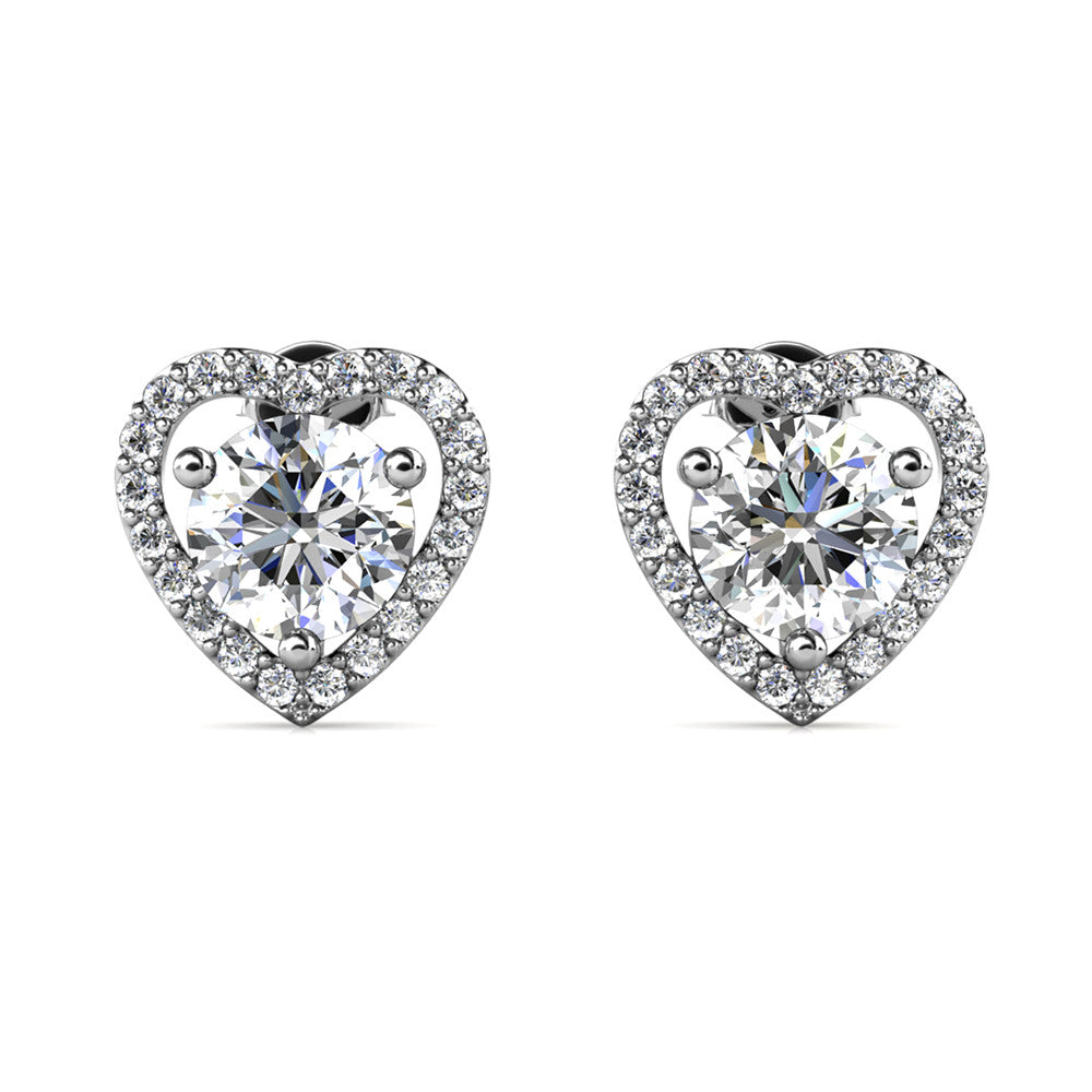 Moissanite by Cate & Chloe Briana 18k Gold Plated 925 Sterling Silver Stud Earrings 1.21tcw