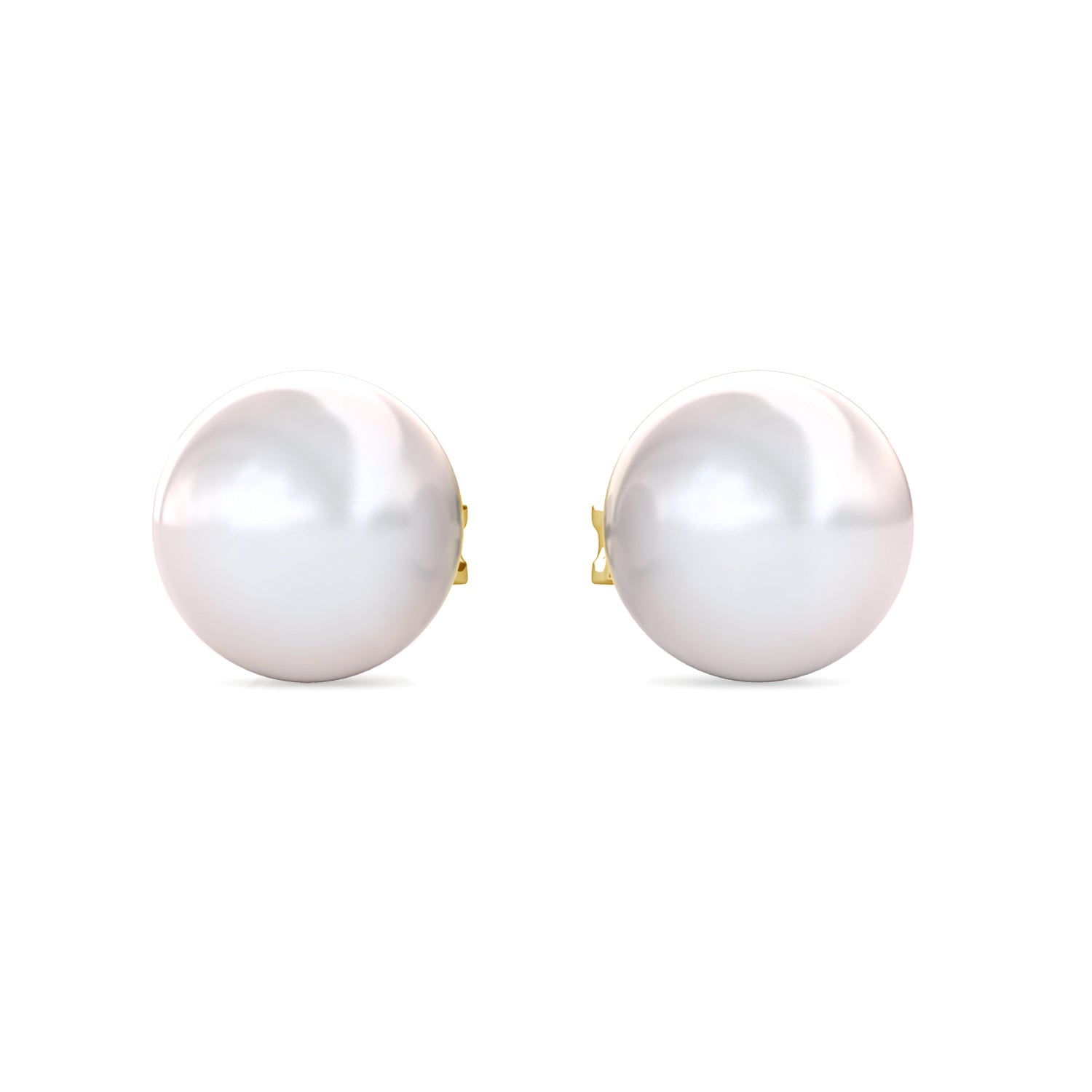 Vivienne 18k White Gold Plated Stud Earrings with Shell Pearls