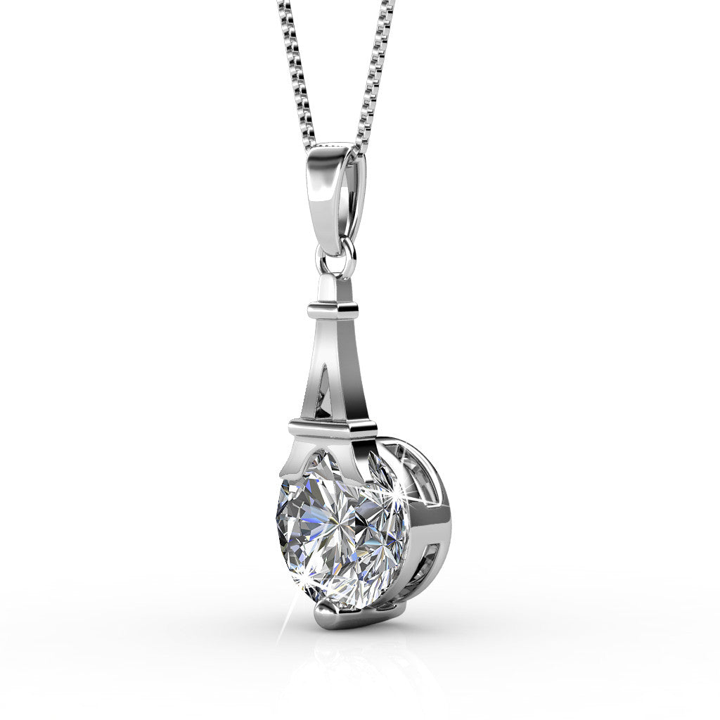 Isla "Ethereal" 18k White Gold Plated Swarovski Pendant - Cate & Chloe
 - 3