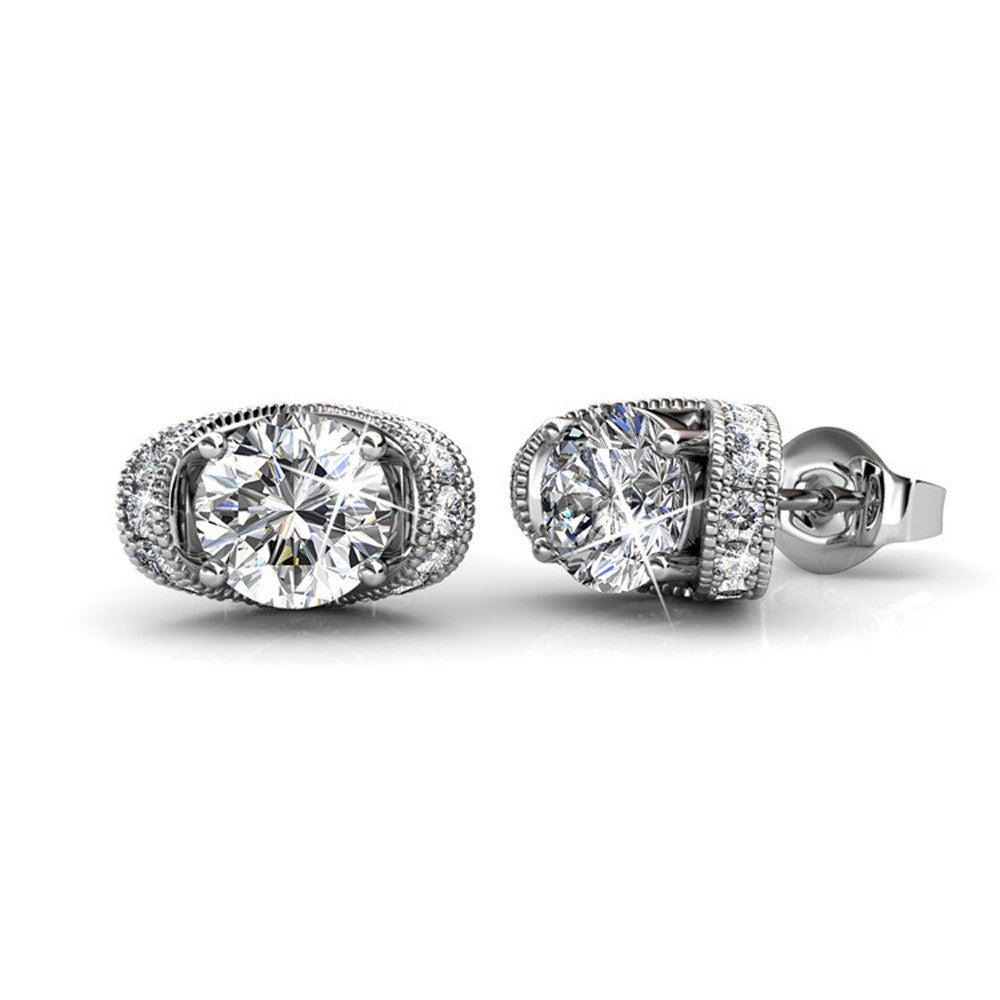 Earrings,Jewelry,Swarovski - Astrid “Devine” 18k White Gold Swarovski Studs