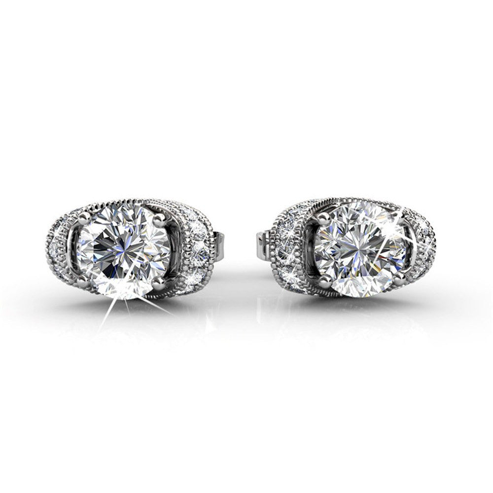 Earrings,Jewelry,Swarovski - Astrid “Devine” 18k White Gold Swarovski Studs