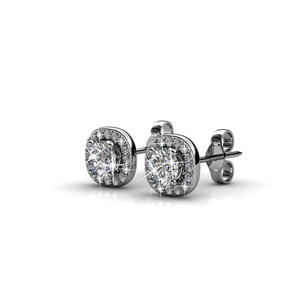 Earrings,Jewelry,Swarovski - Ruth “Protector” 18k White Gold Swarovski Studs