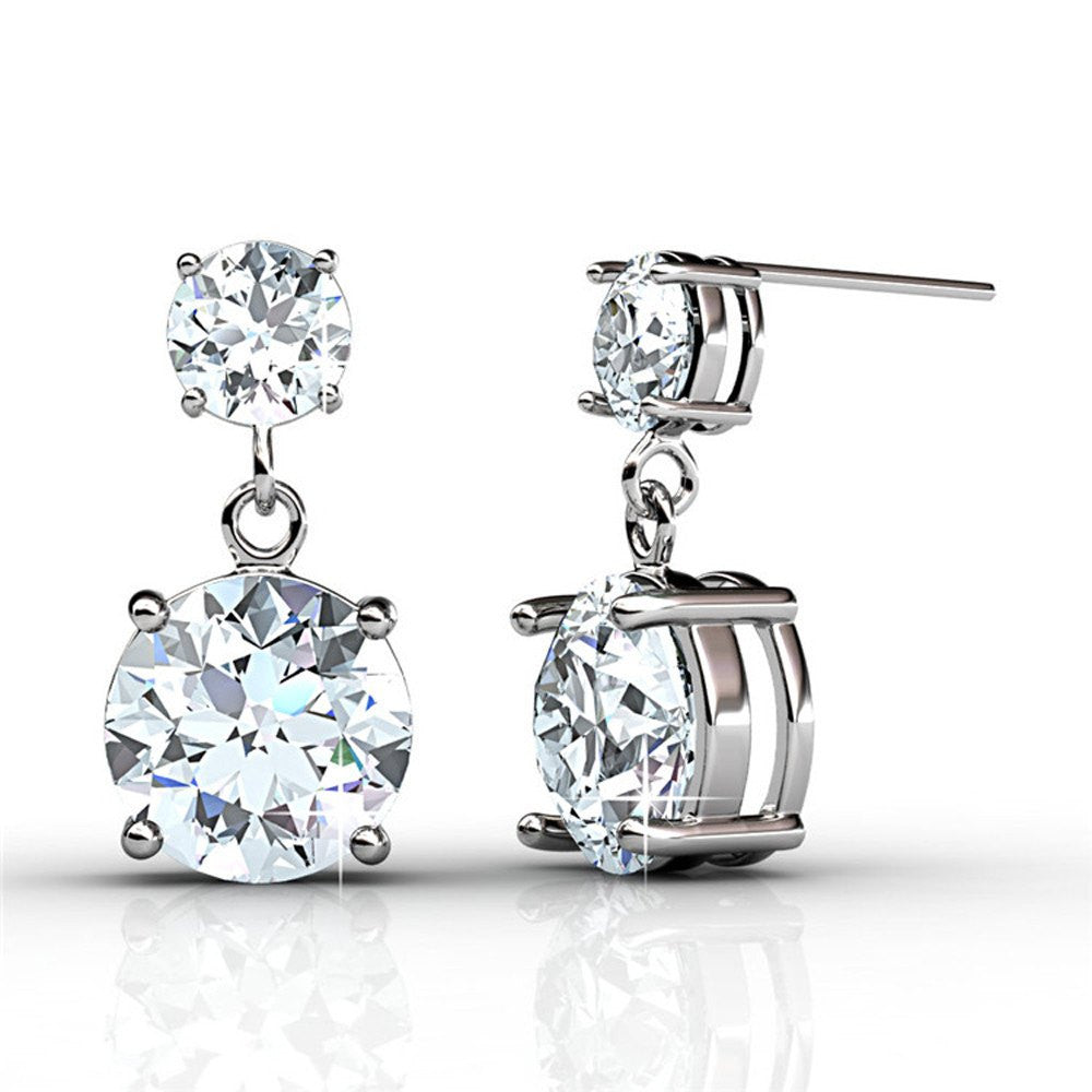 Jewelry, Earrings, Drop Earrings, Swarovski Earrings - Jasmine “Immortal” Sterling Silver 18k Gold Plated Swarovski Drop Earrings