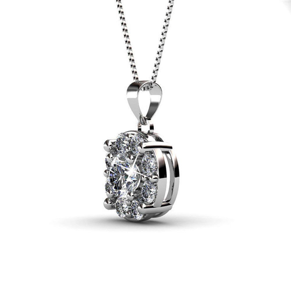 Jewelry, Necklace, Pendant - Ruth “Protector” 18k White Gold Plated Swarovski Pendant Necklace