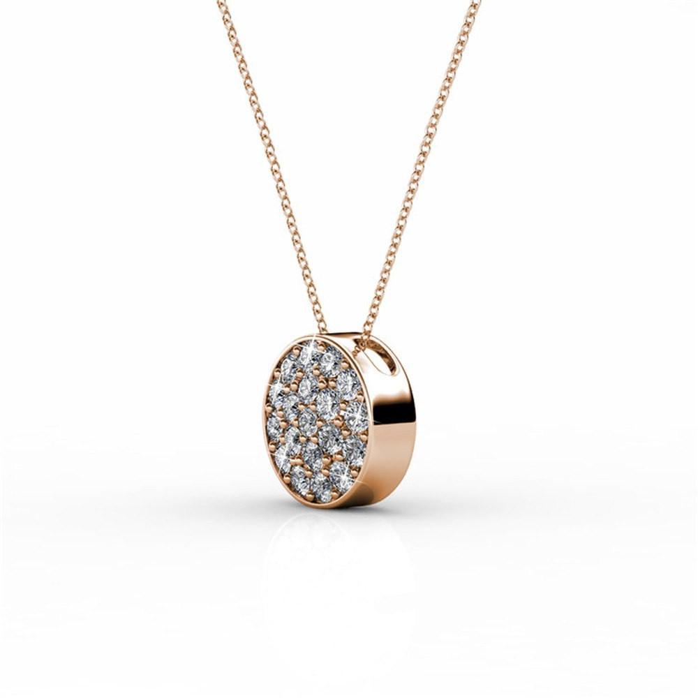 Nelly 18k 镀白金密镶水晶吊坠项链