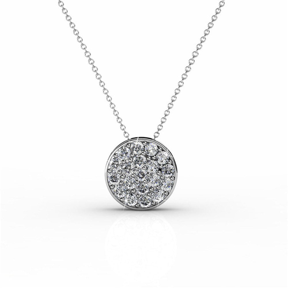 Necklace,Jewelry - Nelly “Valor” 18k White Gold Swarovski Pave Necklace