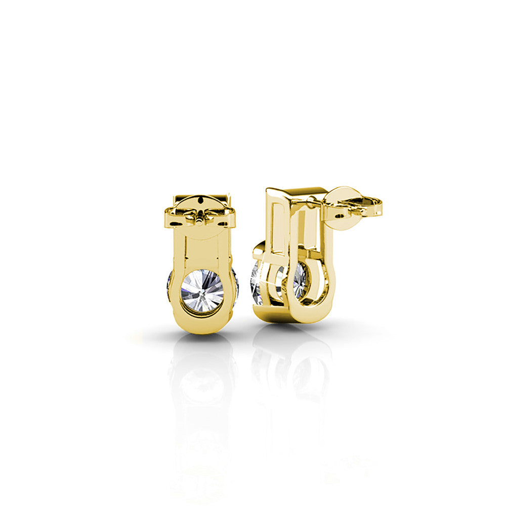 Laya 18k White Gold Plated Stud Earrings with Swarovski Crystals — Final Sale