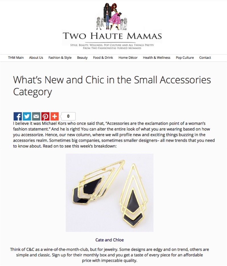 Cate & Chloe's Statement Accessories Featured on Two Haute Mamas