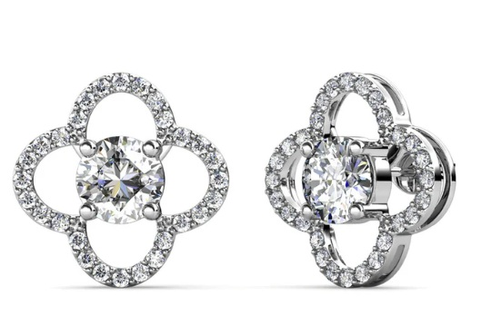 Moissanite by Cate Chloe Charlotte Sterling Silver earrings