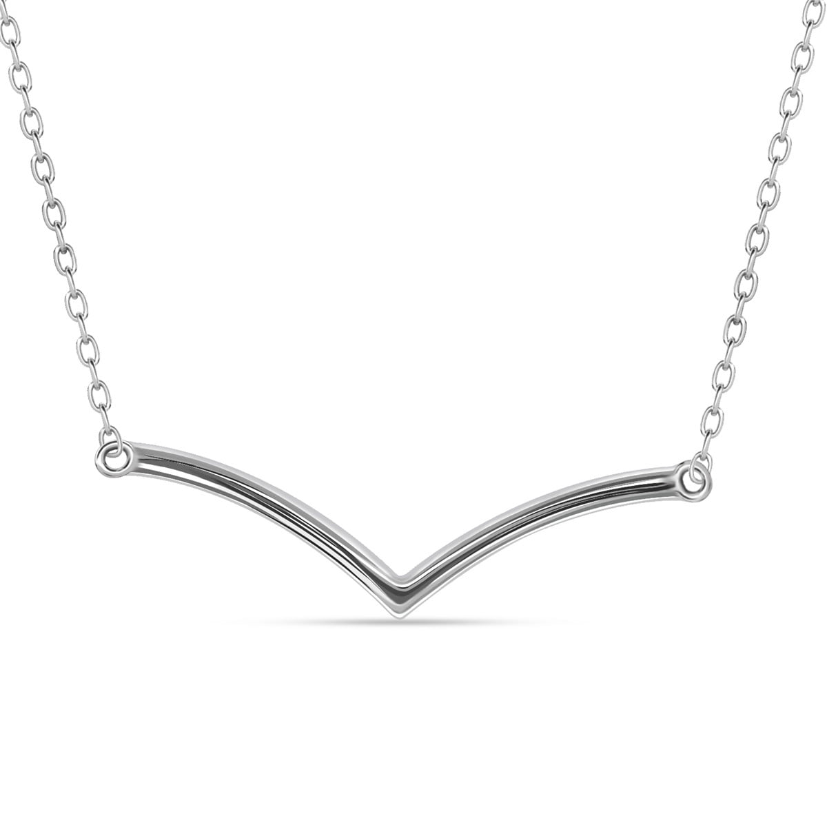 Hope 18k White Gold Plated V Linear Necklace with Swarovski Crystals & Heartfelt Message for Daughter