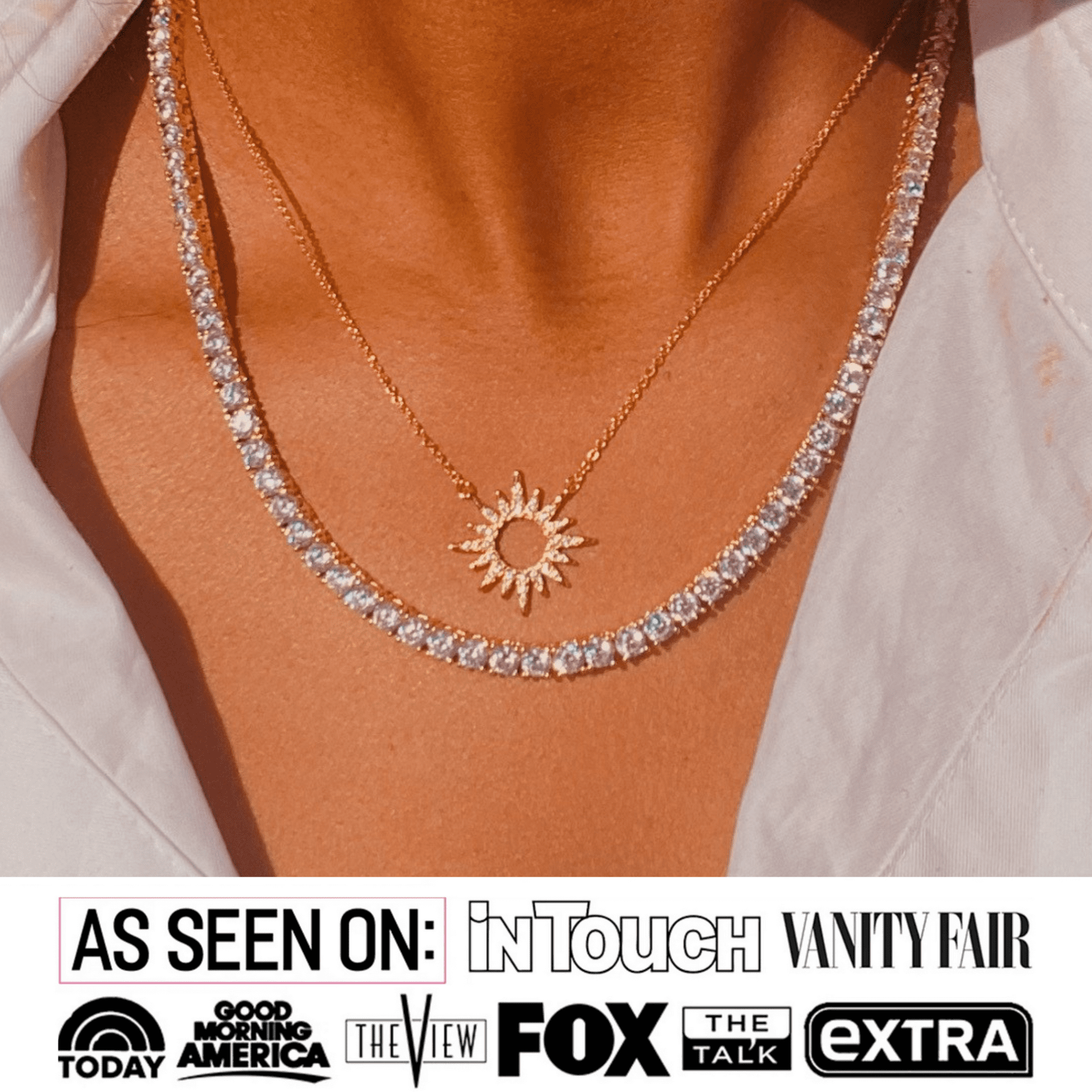 Evie 18k White Gold Plated Sun Necklace with Swarovski Crystals & Heartfelt Message for Daughter