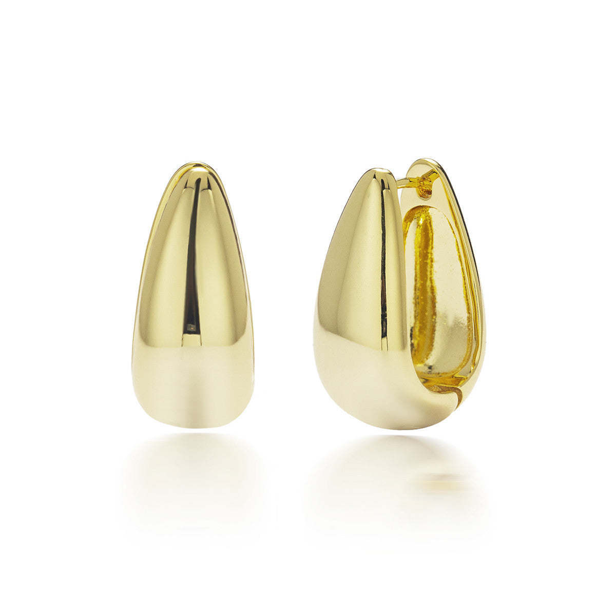 Salma 18k White Gold Plated U-Shaped Hoop Earrings