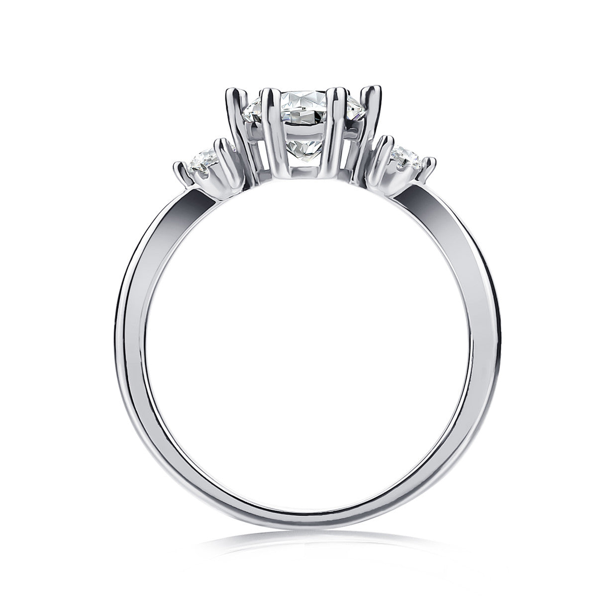 Moissanite by Cate & Chloe Sarah Sterling Silver Ring with Moissanite Crystals