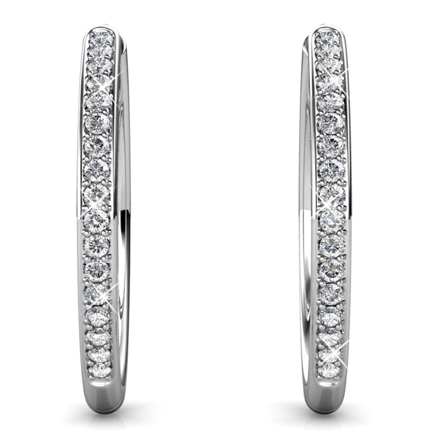 Pack of 3 - Bianca 18k Gold Plated 25mm Hoop Earrings with Swarovski Crystals