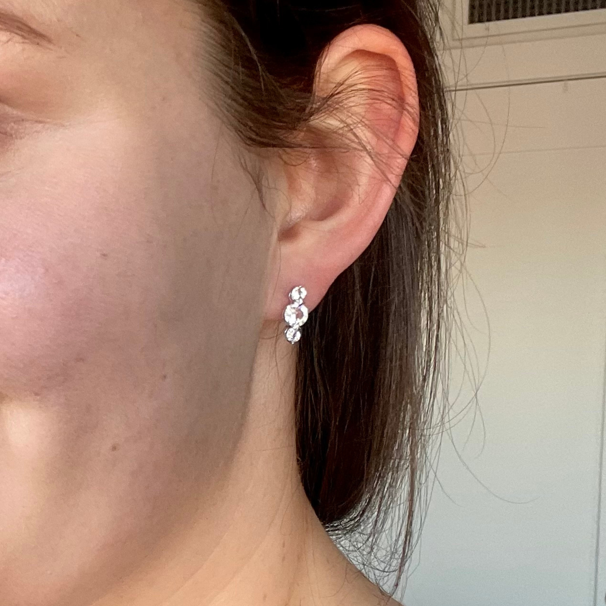 Lucille 18k White Gold Plated Stud Drop Earrings with Swarovski Crystals — Fab Fav