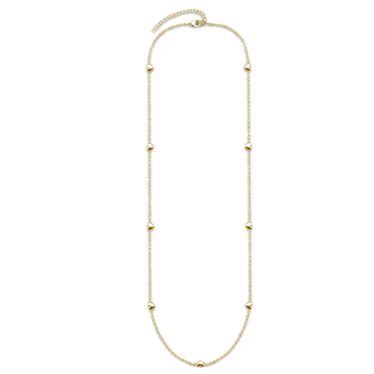 Jane 18k White Gold Plated Heart Station Necklace