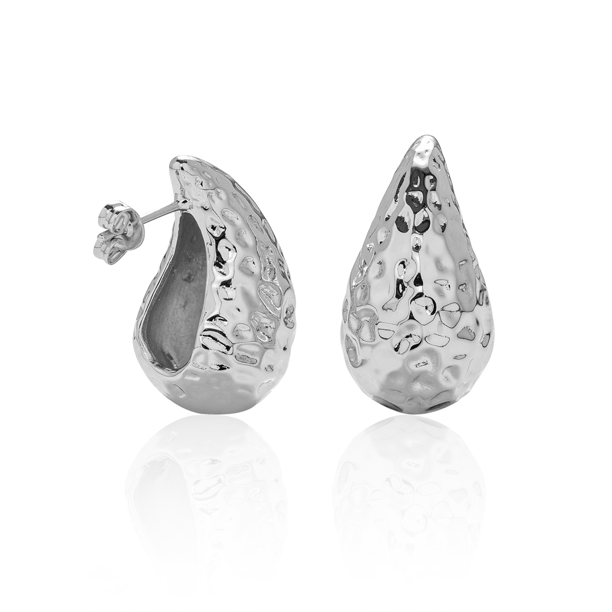 Candice 18k White Gold Plated Teardrop Stud Earrings
