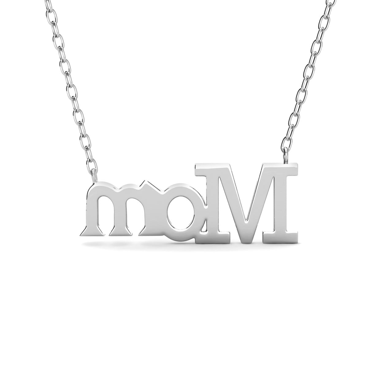 Carrie 18k White Gold Plated Necklace with Swarovski Crystals & Heartfelt Message for Mom