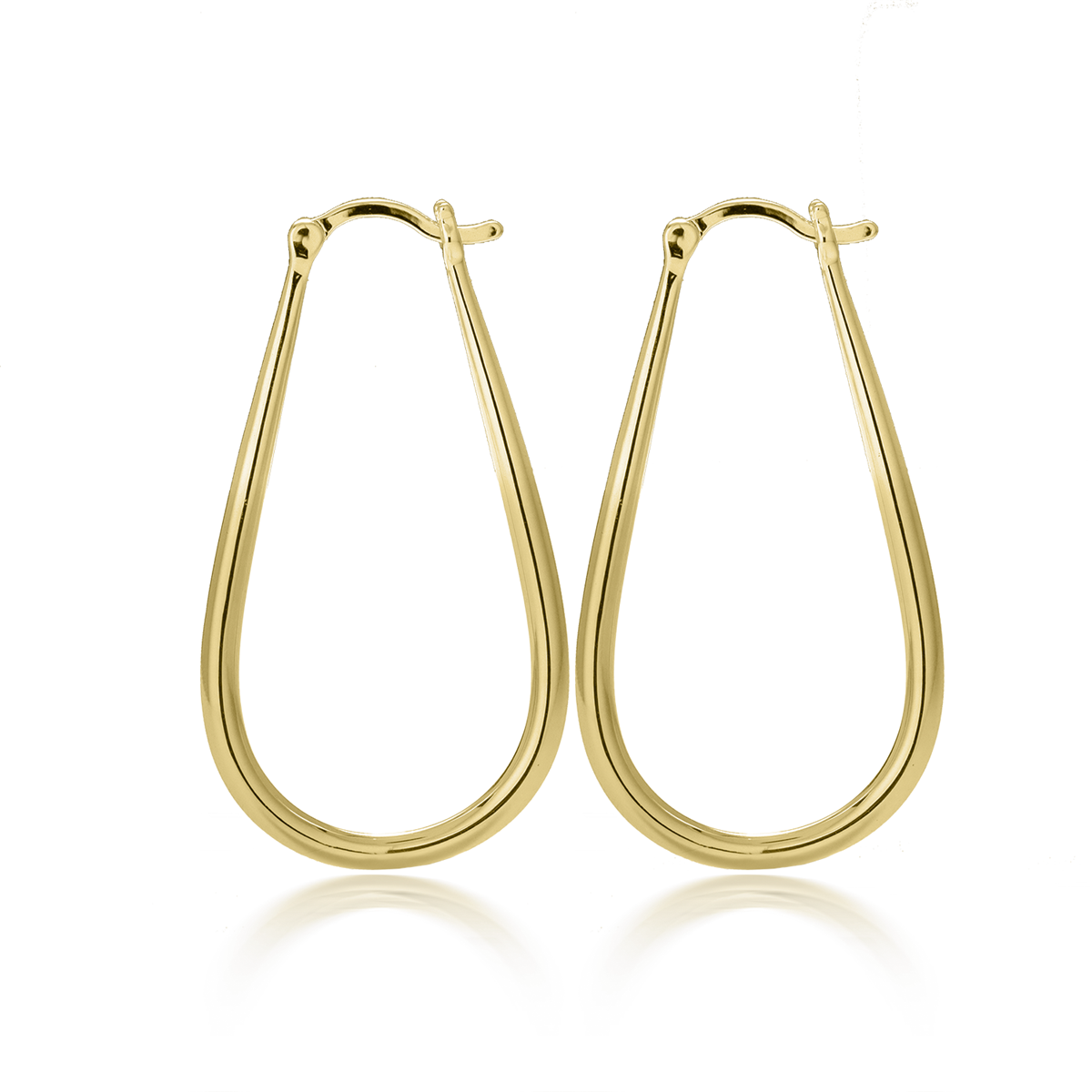 Beatrice 18k White Gold Plated U-Shaped Hoop Earrings