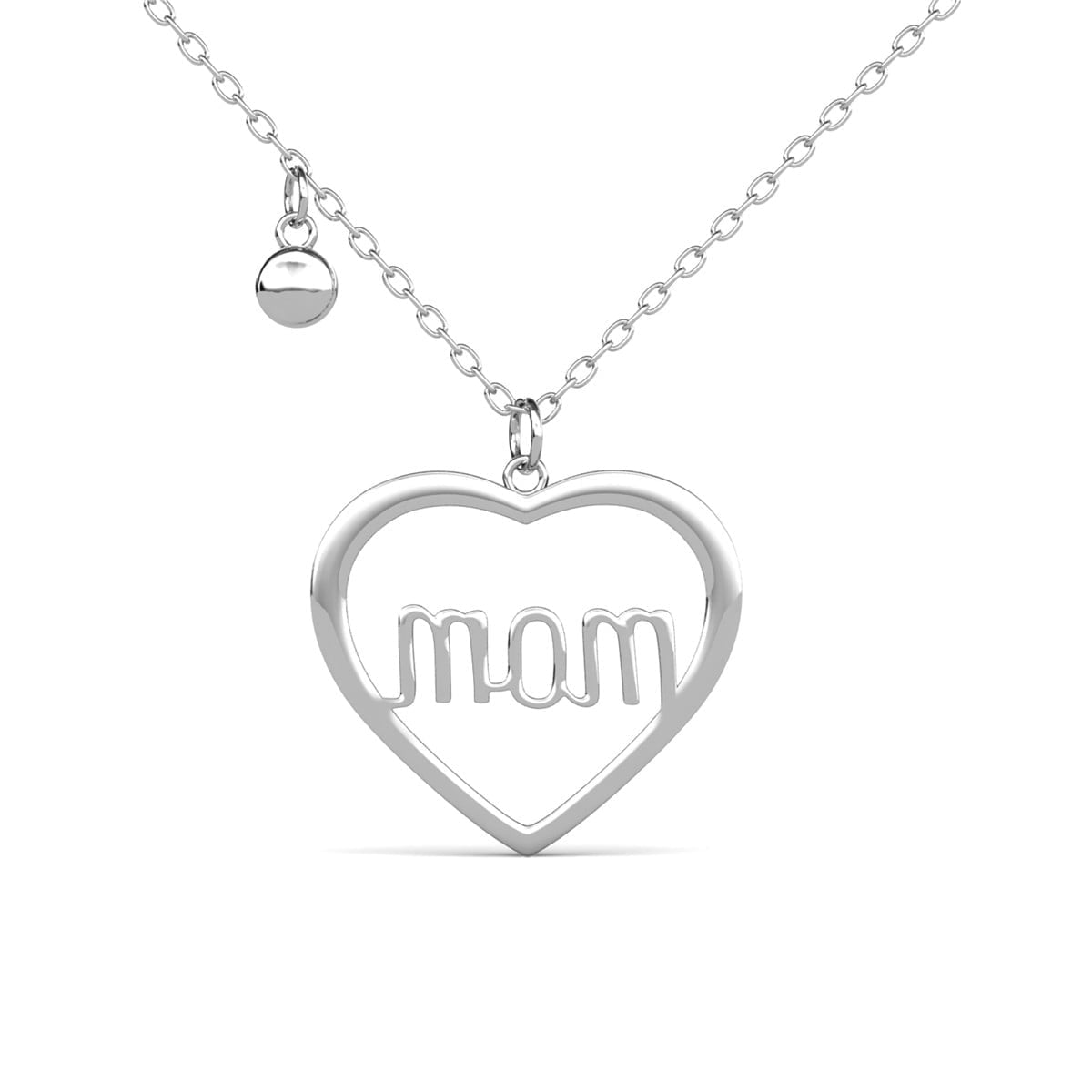 Melody 18k White Gold Plated Necklace with Swarovski Crystals & Heartfelt Message for Mom