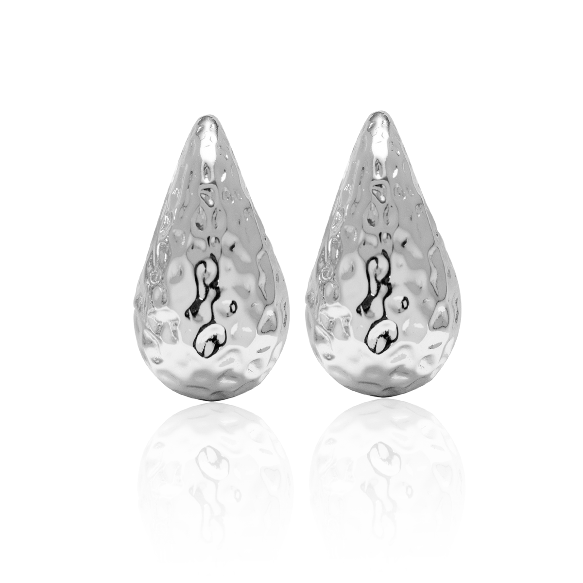 Candice 18k White Gold Plated Teardrop Stud Earrings