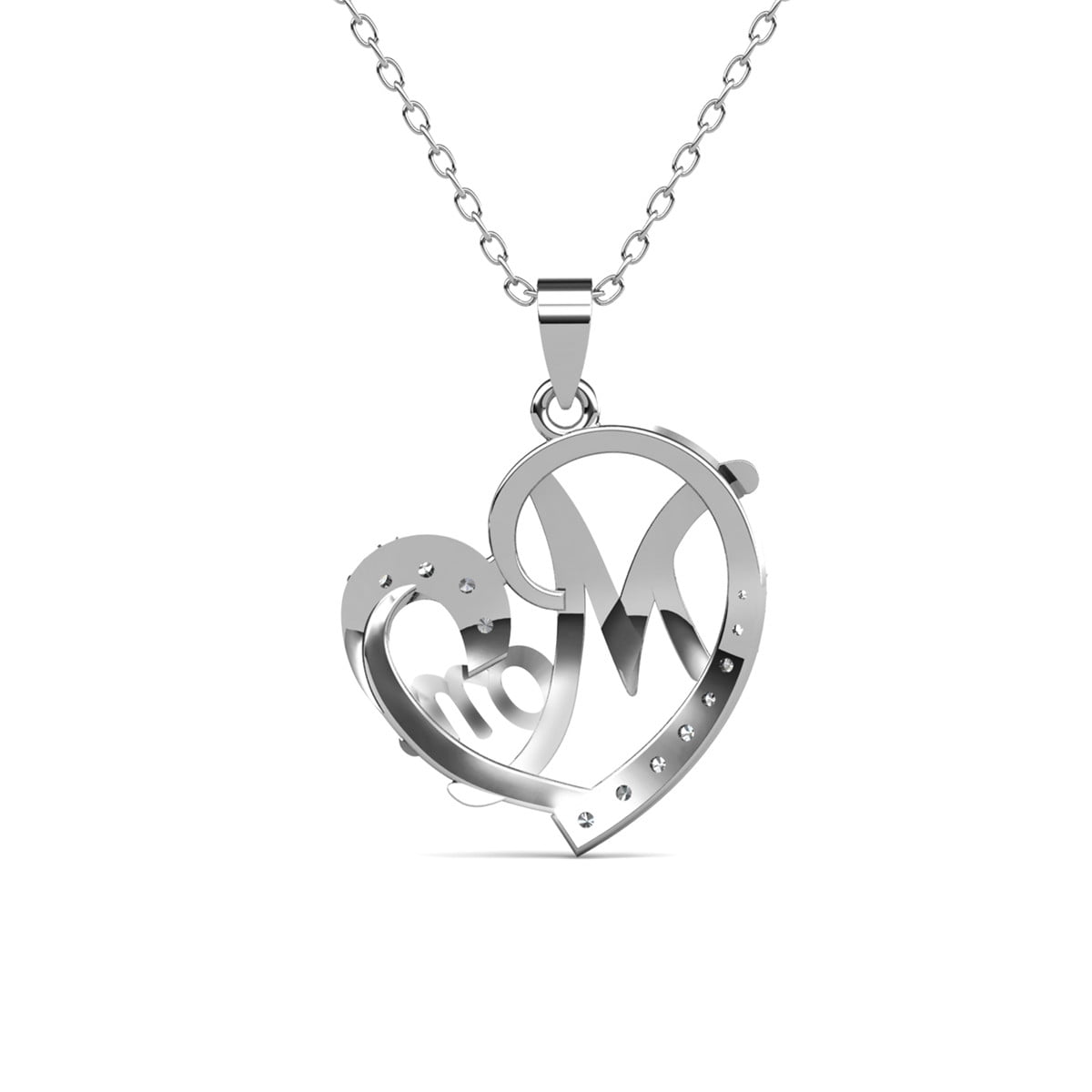 Persephone 18k White Gold Plated Necklace with Swarovski Crystals & Heartfelt Message for Mom
