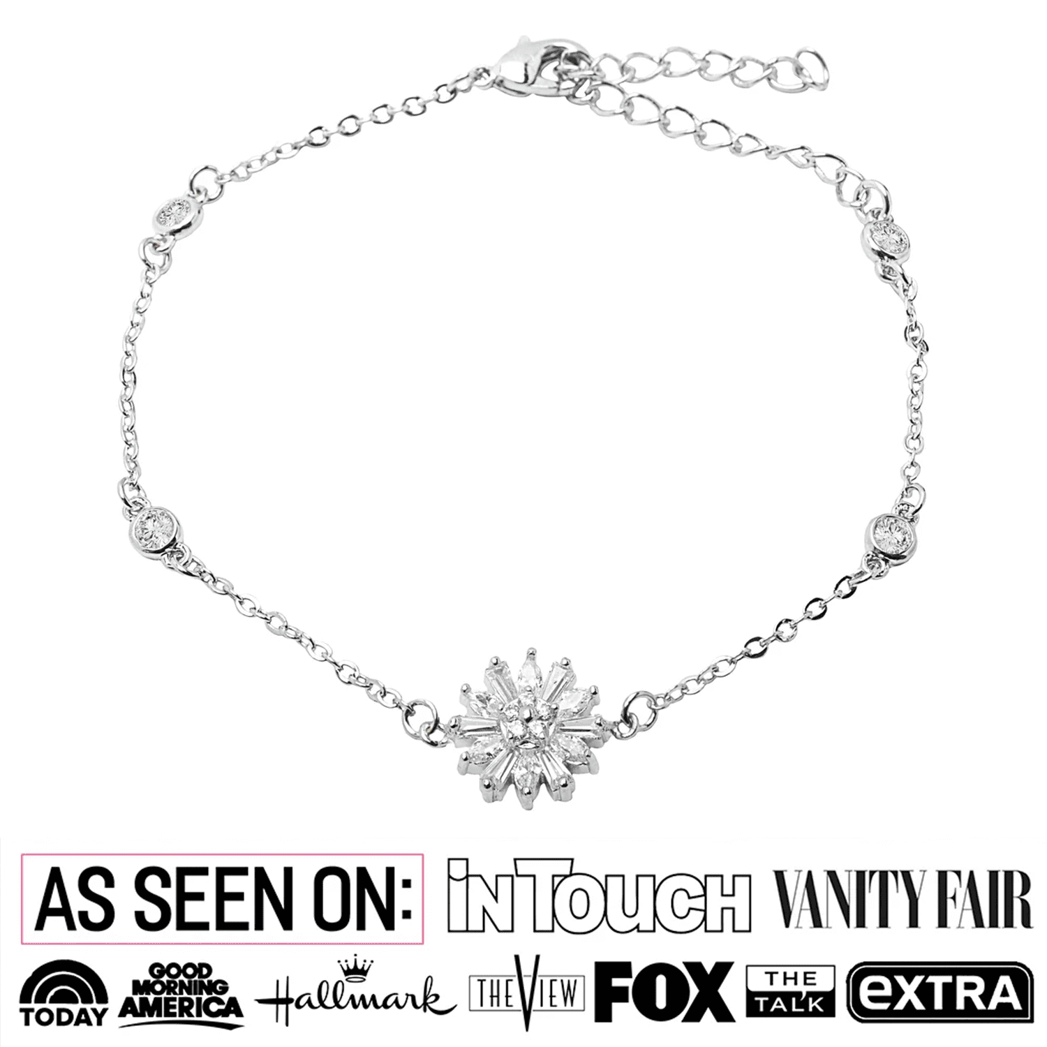 Astara 18k White Gold Plated Bracelet with Simulated Diamond Crystals