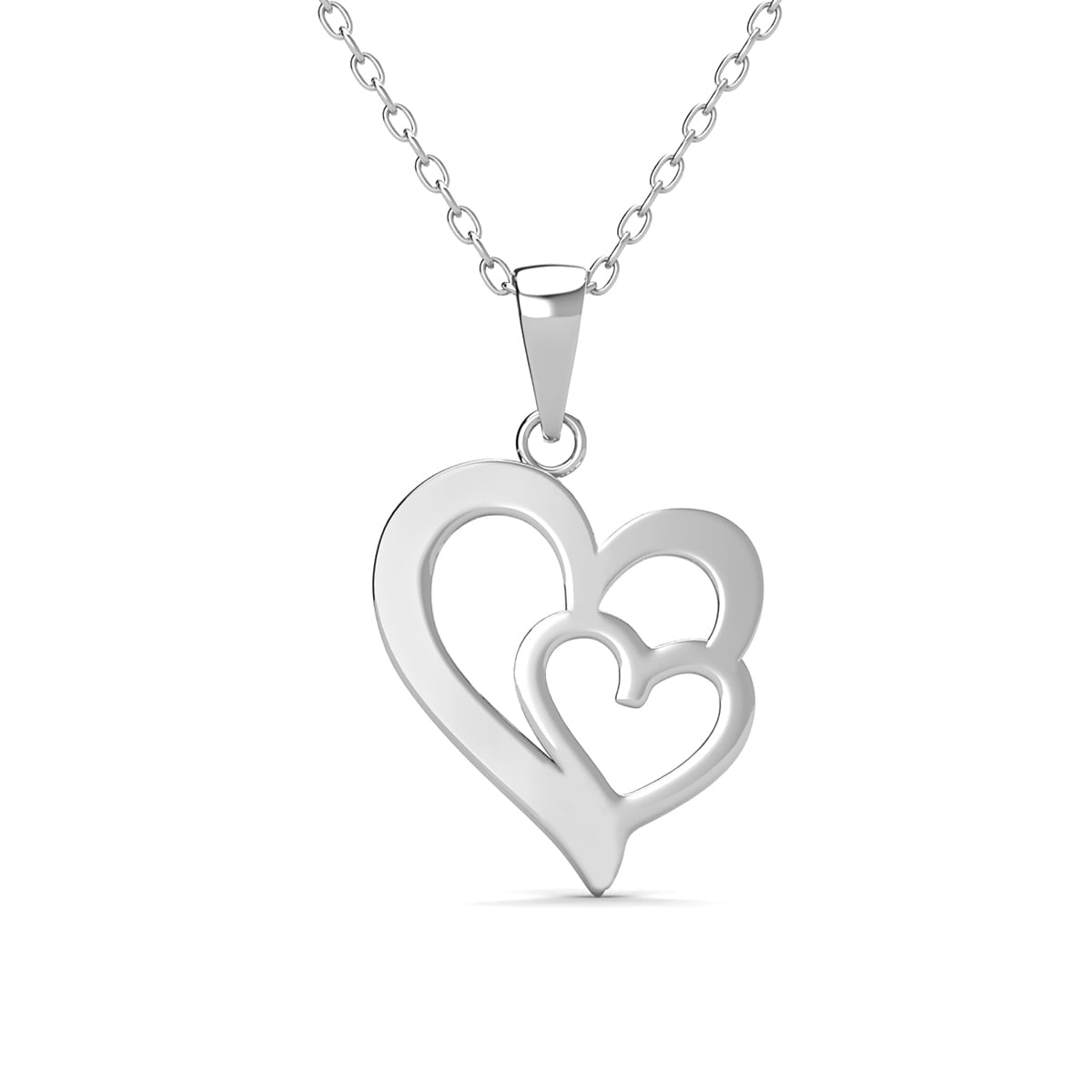 Jennifer 18k White Gold Plated Heart Necklace with Swarovski Crystals & Heartfelt Message for Daughter