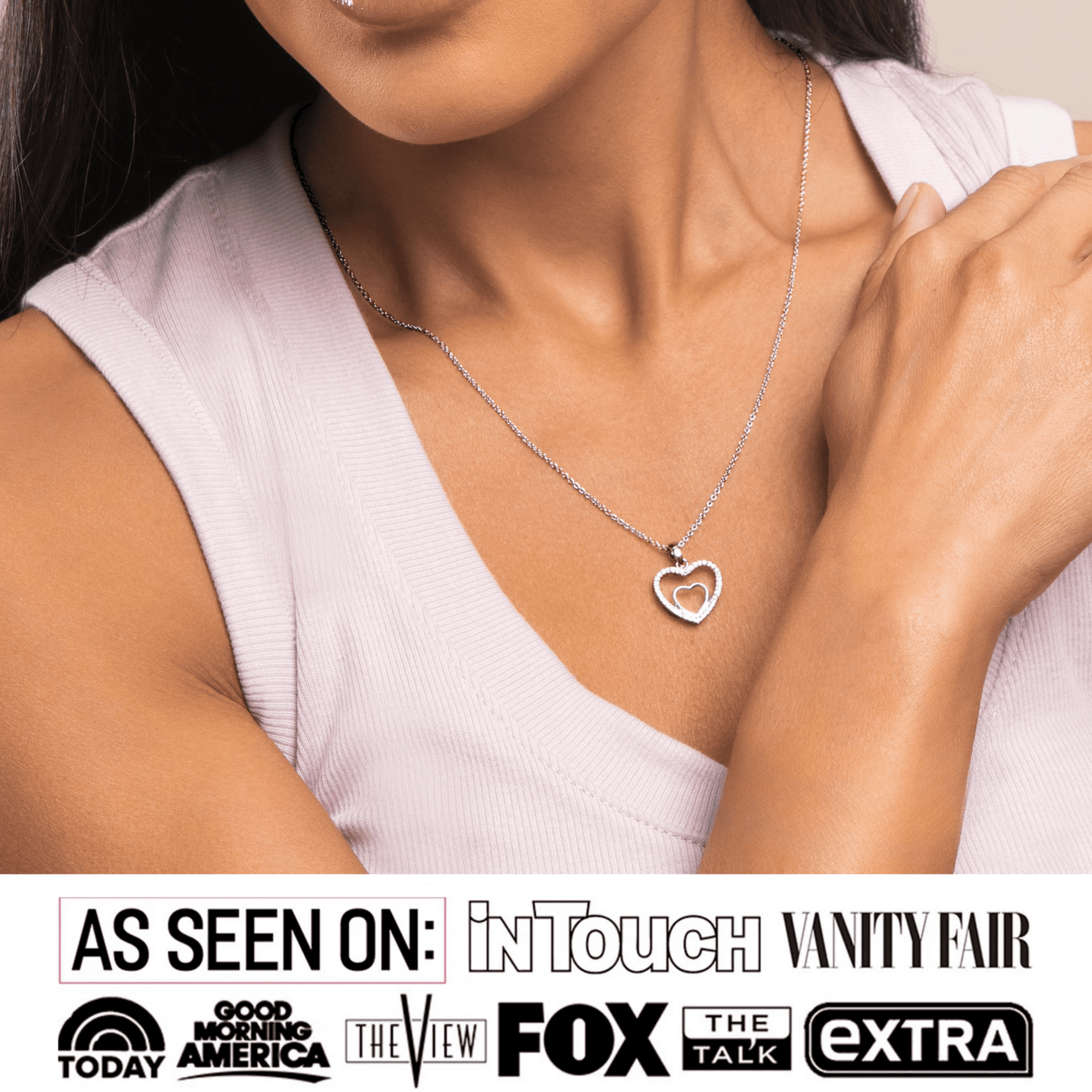 Amorette 18k White Gold Plated Necklace with Swarovski Crystals & Heartfelt Message for Daughter