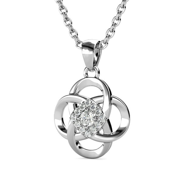 Nyssa 18k White Gold Plated Crystal Necklace