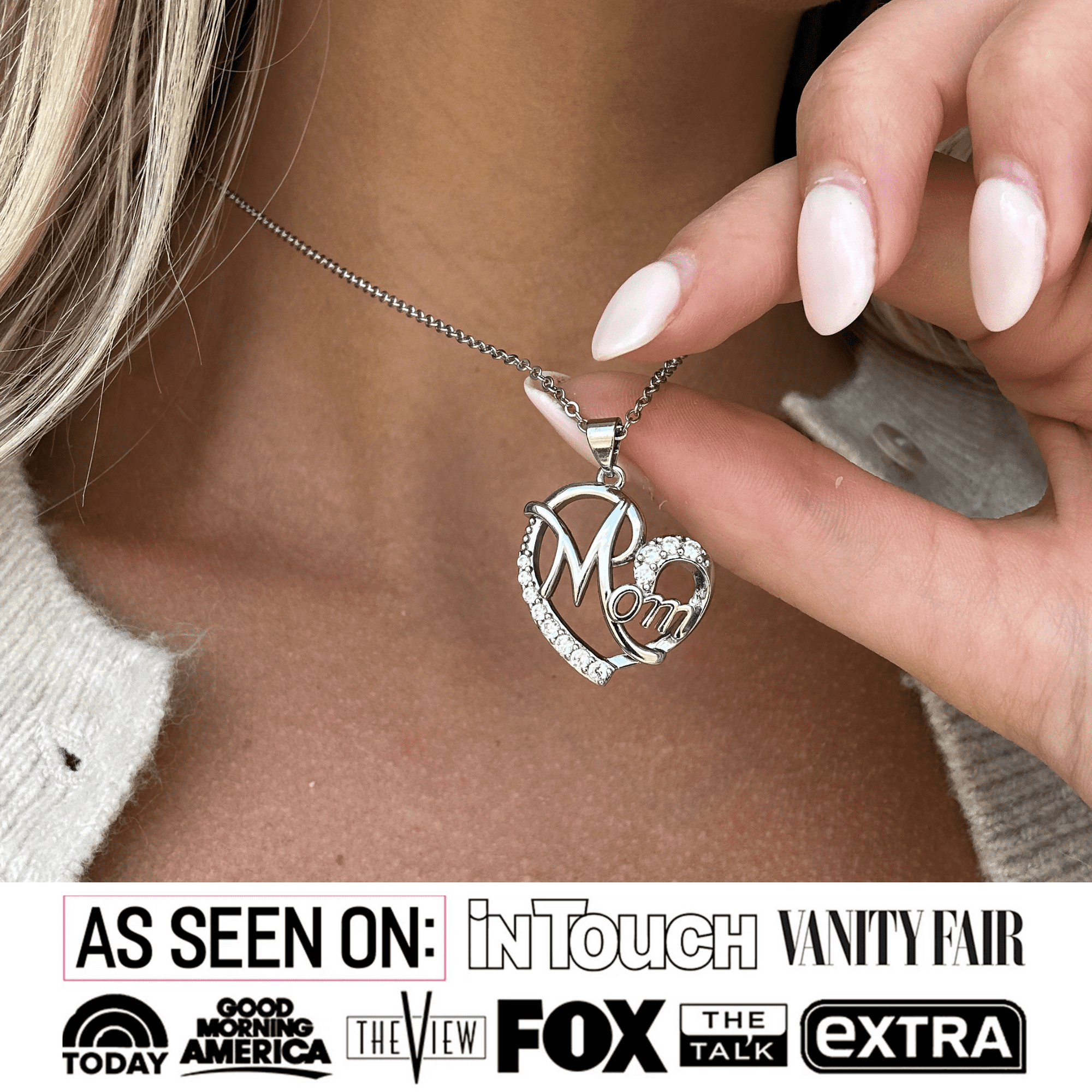 Persephone 18k White Gold Plated Necklace with Swarovski Crystals & Heartfelt Message for Mom