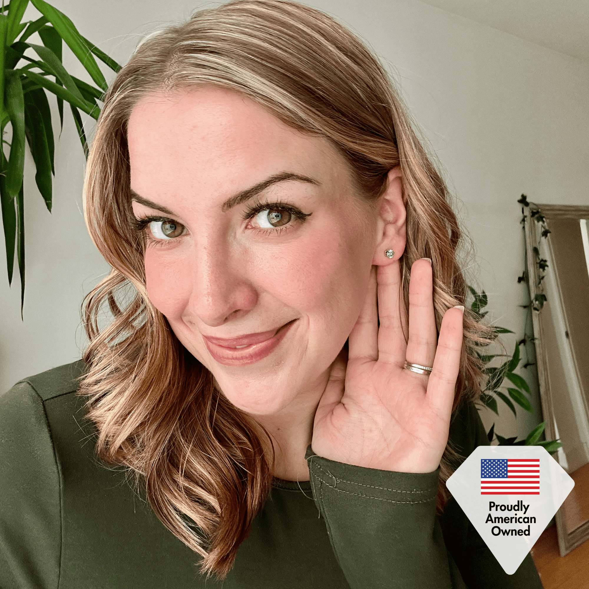 Birthstone Earrings 18k White Gold Plated Stud Earrings with 1ct Solitaire Swarovski Crystals