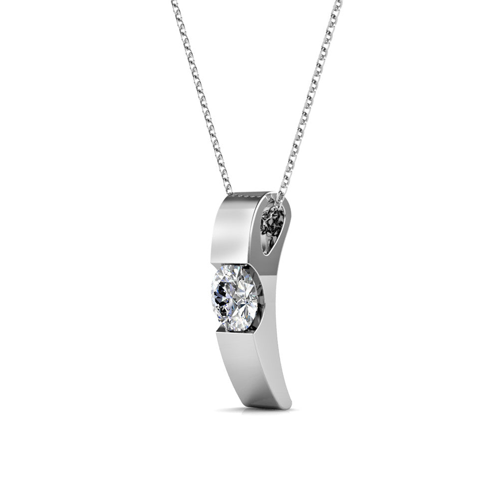 Nailea 18k White Gold Plated Pendant Necklace with Swarovski Crystals