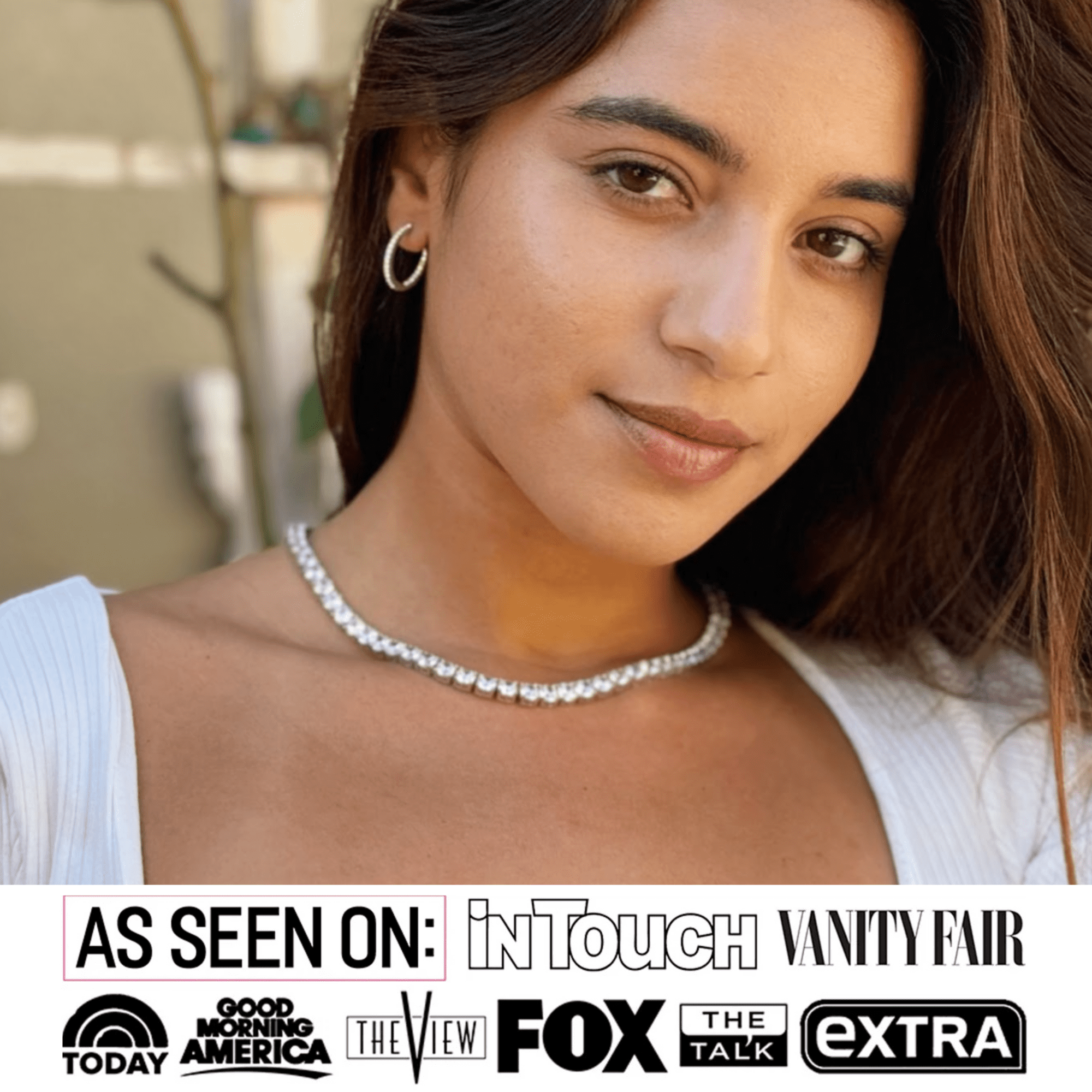 Priscilla 18k White Gold Plated Tennis Necklace with Simulated Diamond Crystals