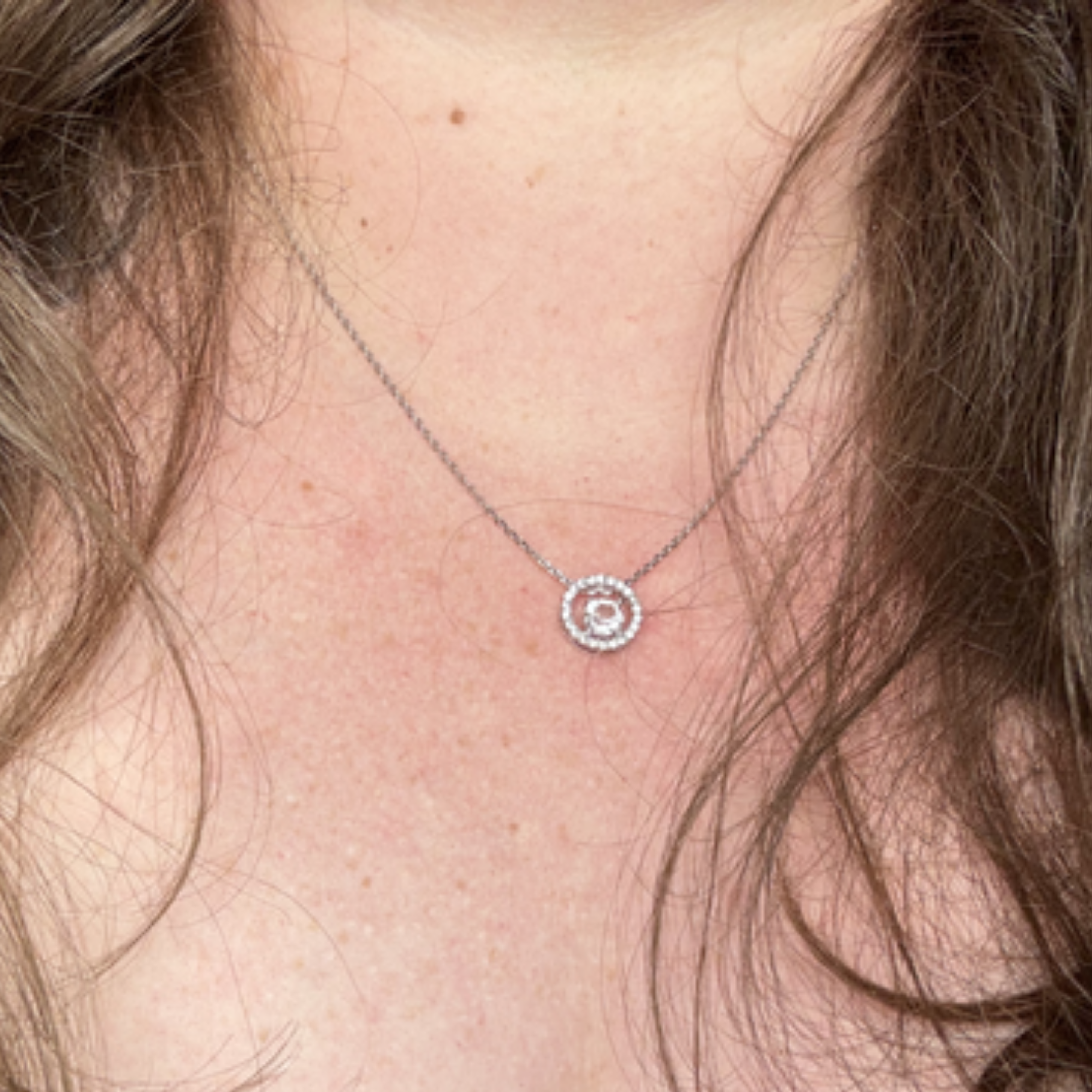 Reign 18k White Gold Plated Halo Necklace with Swarovski Crystals - FAB FAV