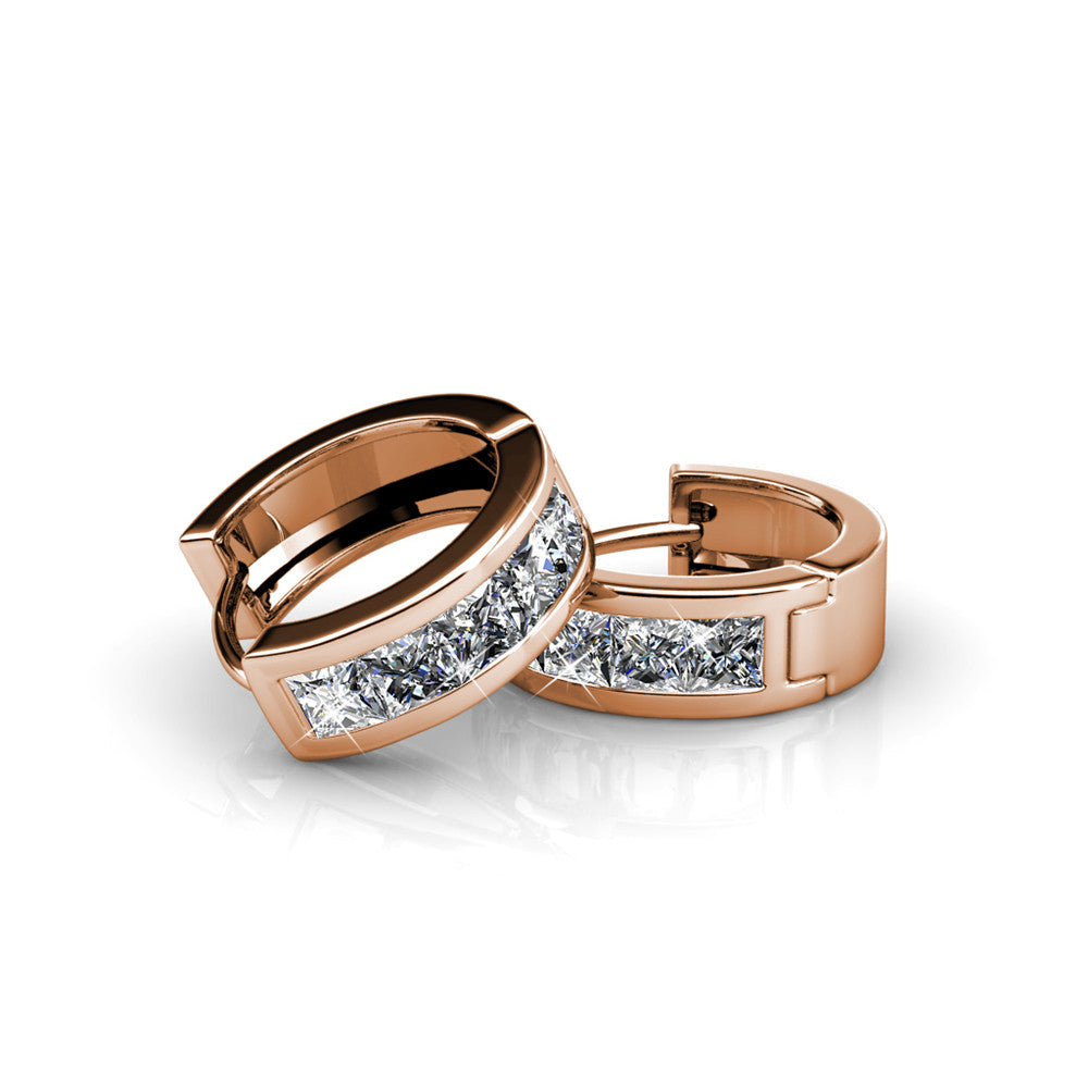 Pack of 3 - Giselle 18k Gold Plated 15mm Hoop Crystal Earrings with Swarovski Crystal