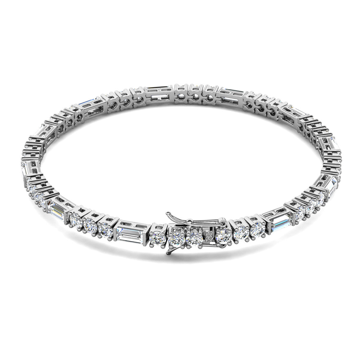 Adrianna 18k White Gold Plated Tennis Bracelet with Swarovski Crystals